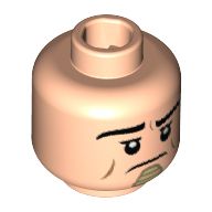 Minifig Head King Tut, Eyebrows, Medium Nougat Cheek Lines, Dark Tan Chin Ornament Print [Hollow Stud]