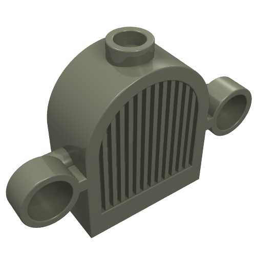 Front Grill 1 x 2 x 2 Round Top [Lights & Centre Top Stud]