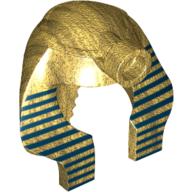 Minifig Headdress Mummy with Dark Blue Stripes Thin Print