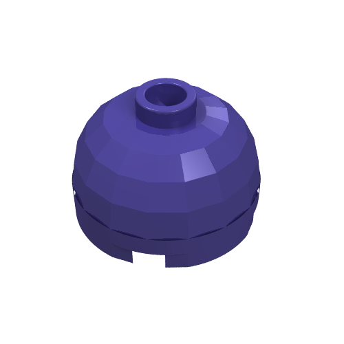 Brick Round 2 x 2 Dome Top - Blocked Open Stud with Bottom Axle Holder x Shape + Orientation