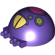 Windscreen 6 x 6 x 3 Canopy Half Sphere with Dual 2 Fingers with Yellow Beak, Lime and Dark Pink Diamond/Jems print